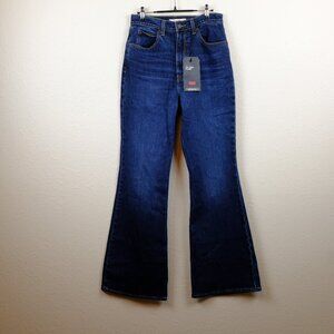 Levis blue 70's high rise flares denim jeans size 28